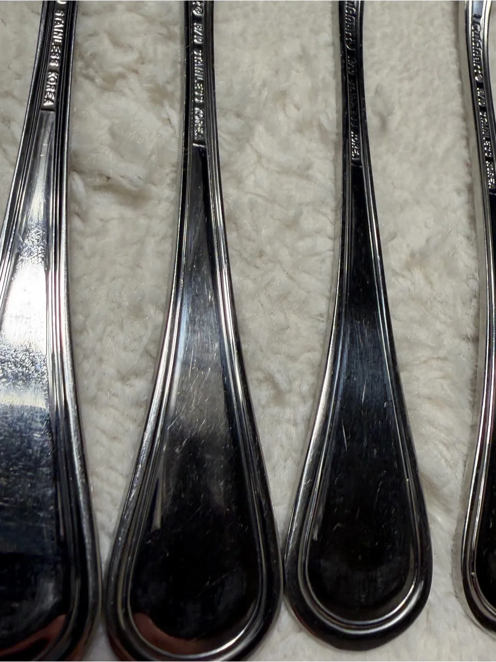 5 Salad Forks Cuisinart Mansfield 18/10 Stainless Glossy Fork Set Korea Vintage